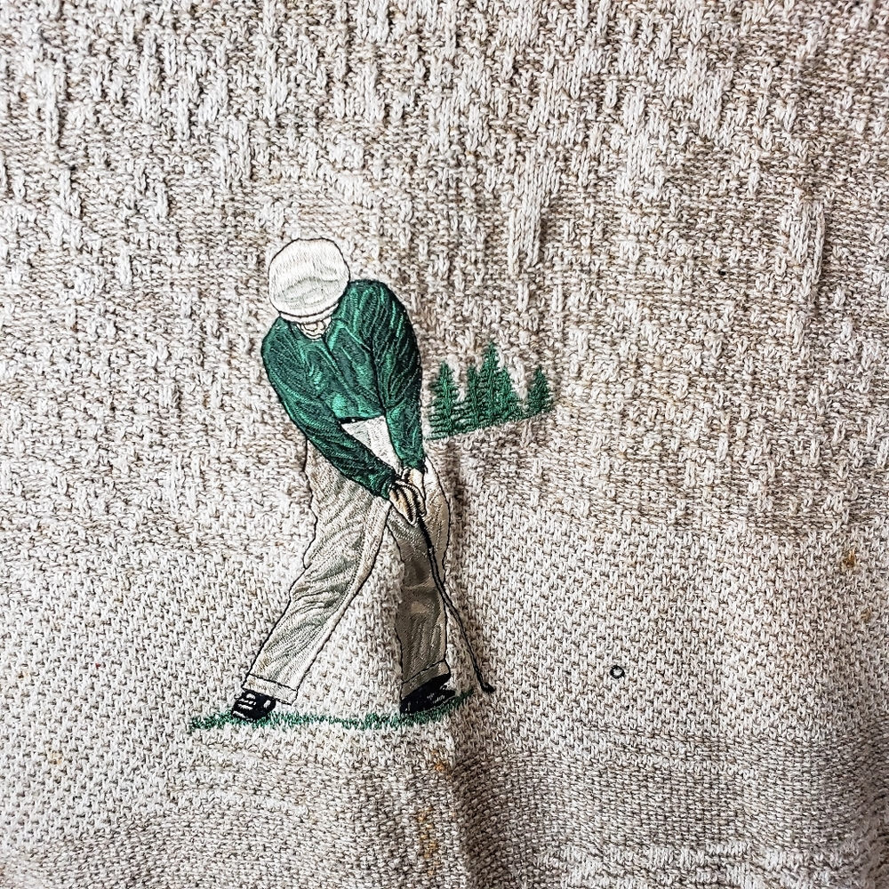 Vintage Golf Striped Sweater Sweatshirt Pullover - Picture 2 of 6